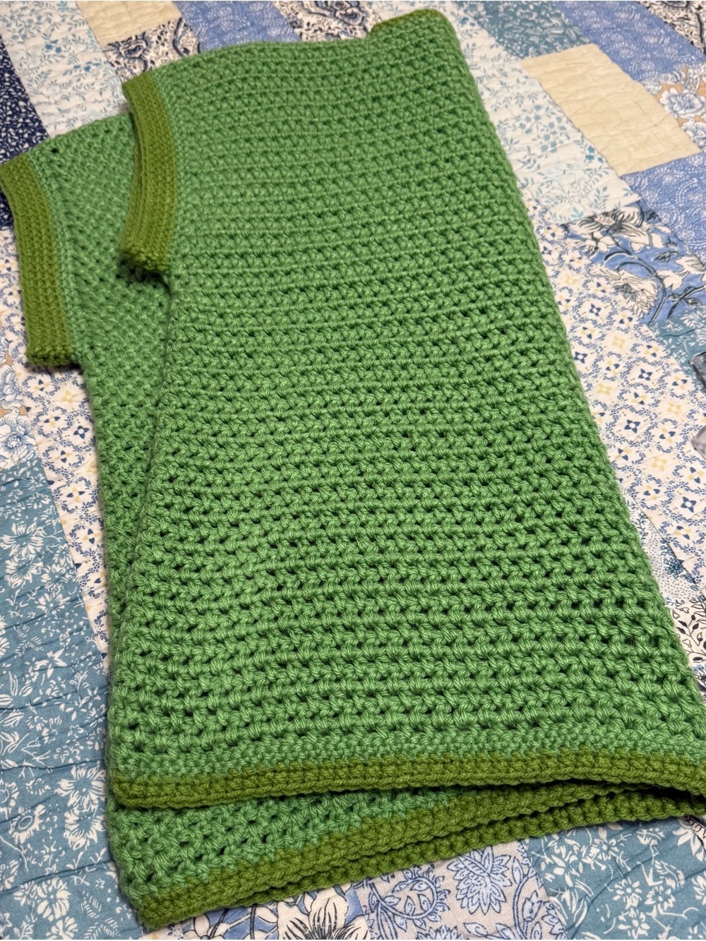 Women's Boatneck Green Box  Sweater Handmade Crochet XL